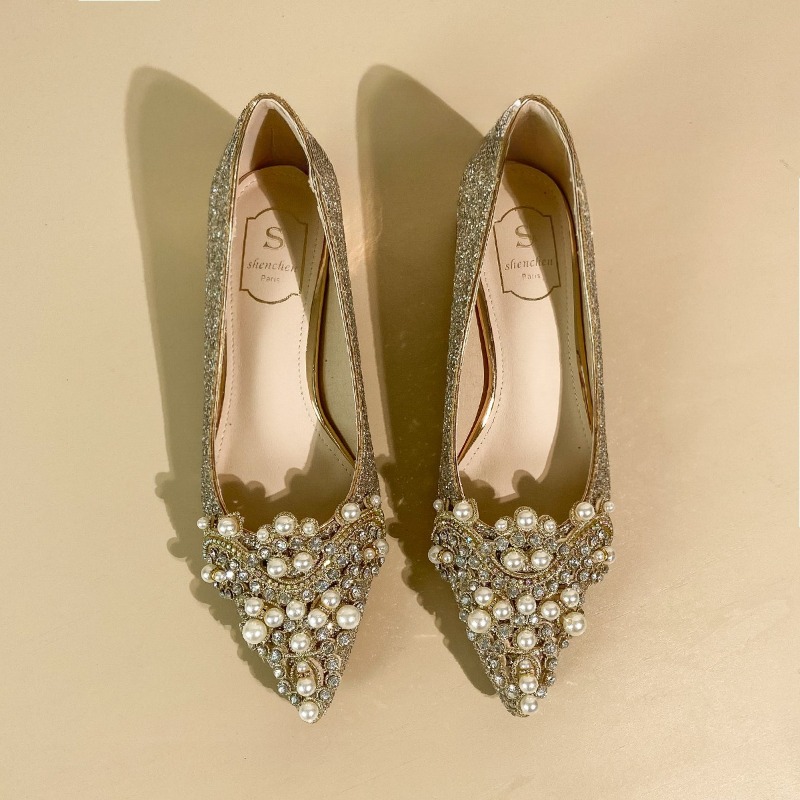 Women'S Shoes Non Slip - Hochwertige Einzelschuhe mit Strass-Blockabsatz, modische, spitze
