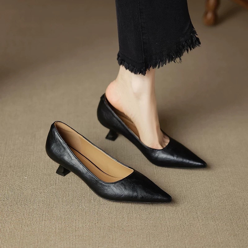 Women'S Shoes Non Slip - Einfache Stiletto-Einzelschuhe, Herbstmode, Wildleder, Slip-on, rutschfest,