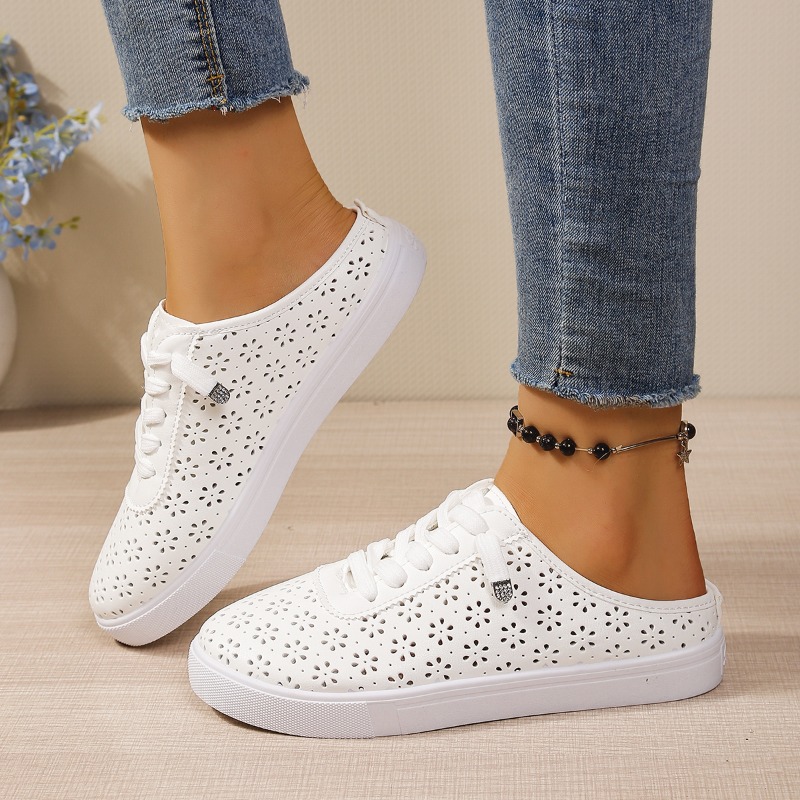 Slip On Mule Flat - Blumenmuster Cut-Out Slip-on Mule Sneaker mit