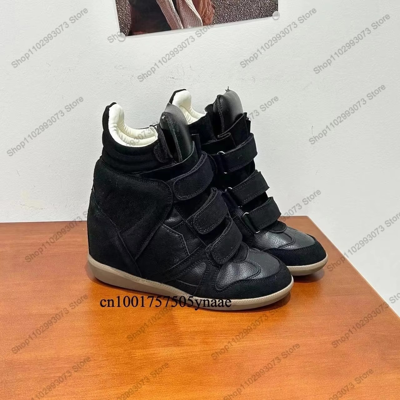 Women Shoes Size Chart - Damen-Sneaker mit verstecktem Keilabsatz, High-Top-Sneaker aus