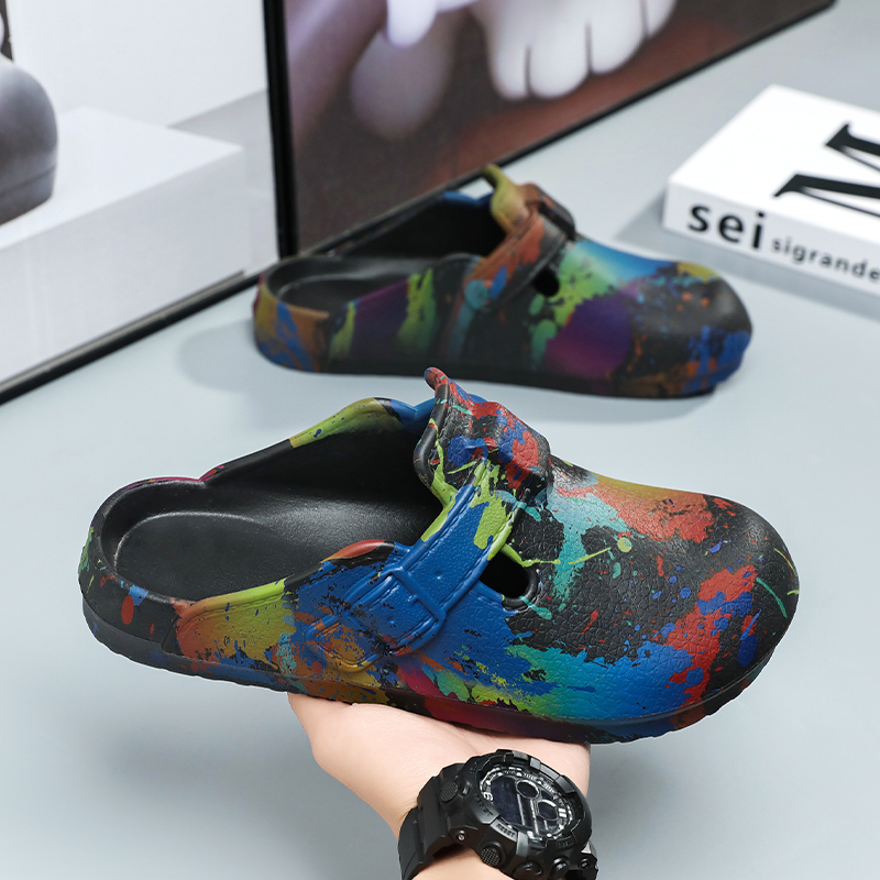 Herren Damen Graffiti Farbspri – Slip On Mule Flat Bewertung und Preis