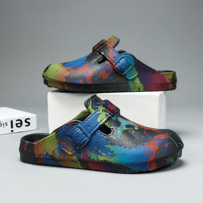 Herren Damen Graffiti Farbspri – Slip On Mule Flat Bewertung und Preis