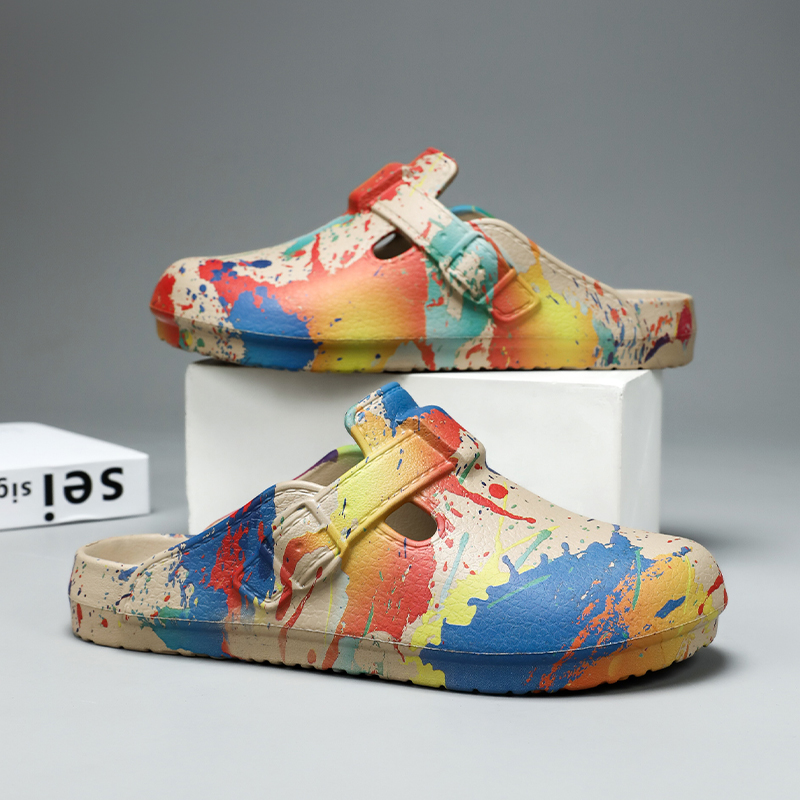 Herren Damen Graffiti Farbspri – Slip On Mule Flat Bewertung und Preis
