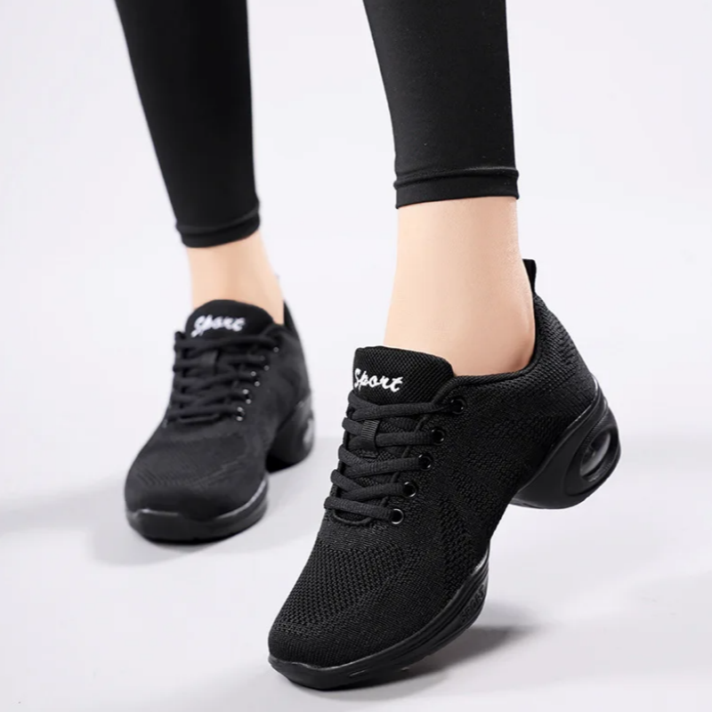 Schwarze Mesh-Tanzsneaker für  – Women'S Zumba Shoes Bewertung und Preis