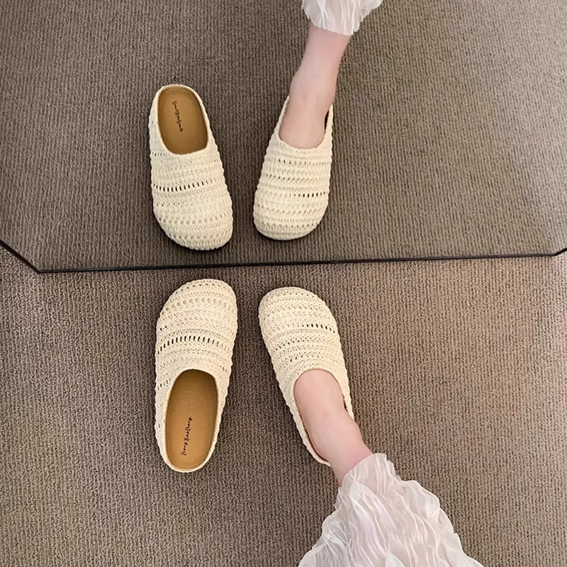 Damen Raffia Gewebte Pantolett – Slip On Mule Flat Bewertung und Preis