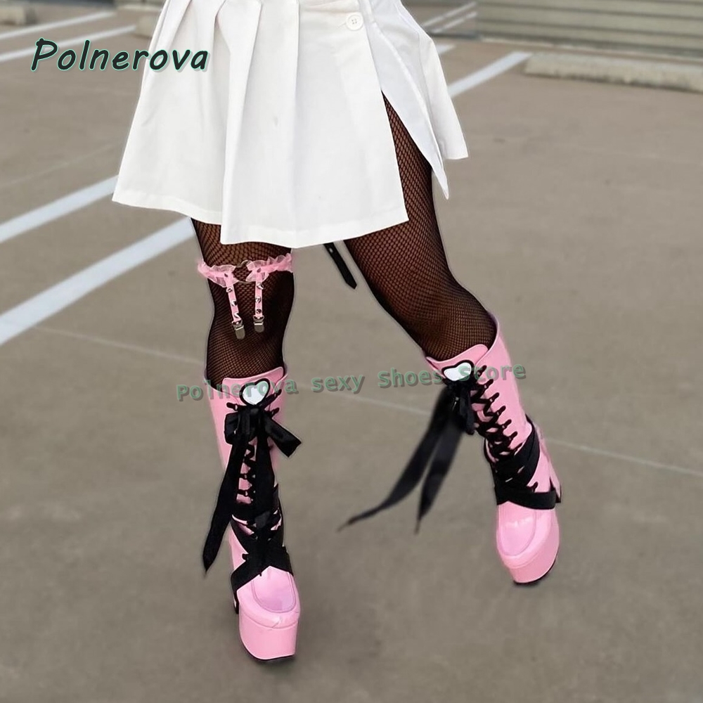 Damen Rosa Plateau-Kniehohe St – Women Shoes Size Chart Bewertung und Preis