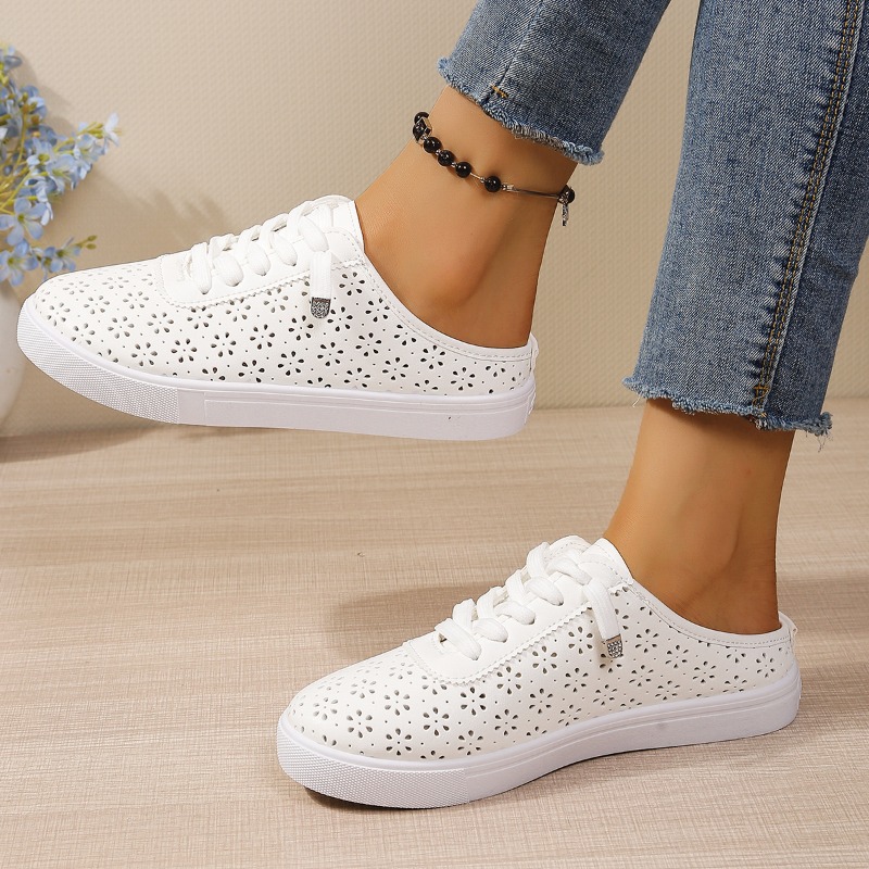 Blumenmuster Cut-Out Slip-on M – Slip On Mule Flat Bewertung und Preis