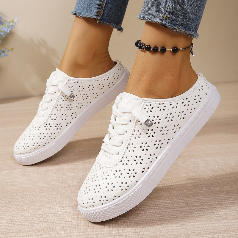 Blumenmuster Cut-Out Slip-on M – Slip On Mule Flat Bewertung und Preis