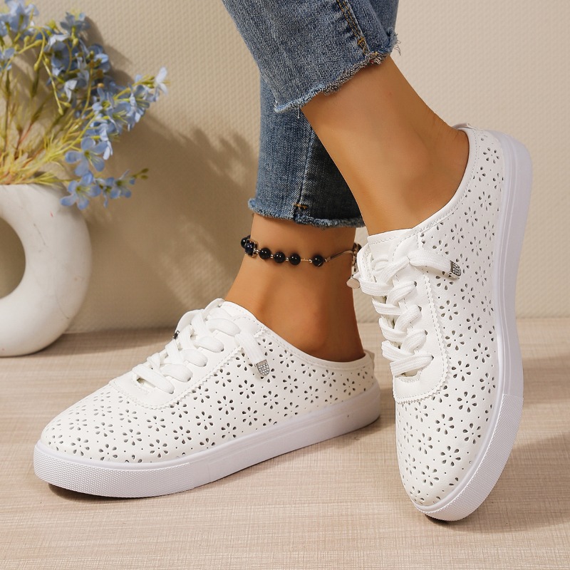 Blumenmuster Cut-Out Slip-on M – Slip On Mule Flat Bewertung und Preis